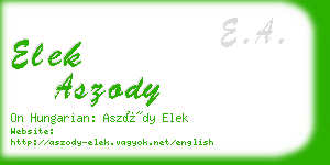 elek aszody business card